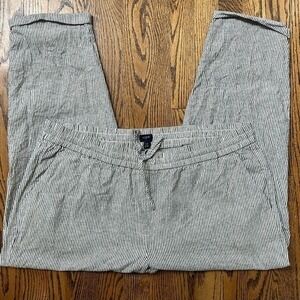 J. Crew Gray and White Striped Chinos Size 18 Beach